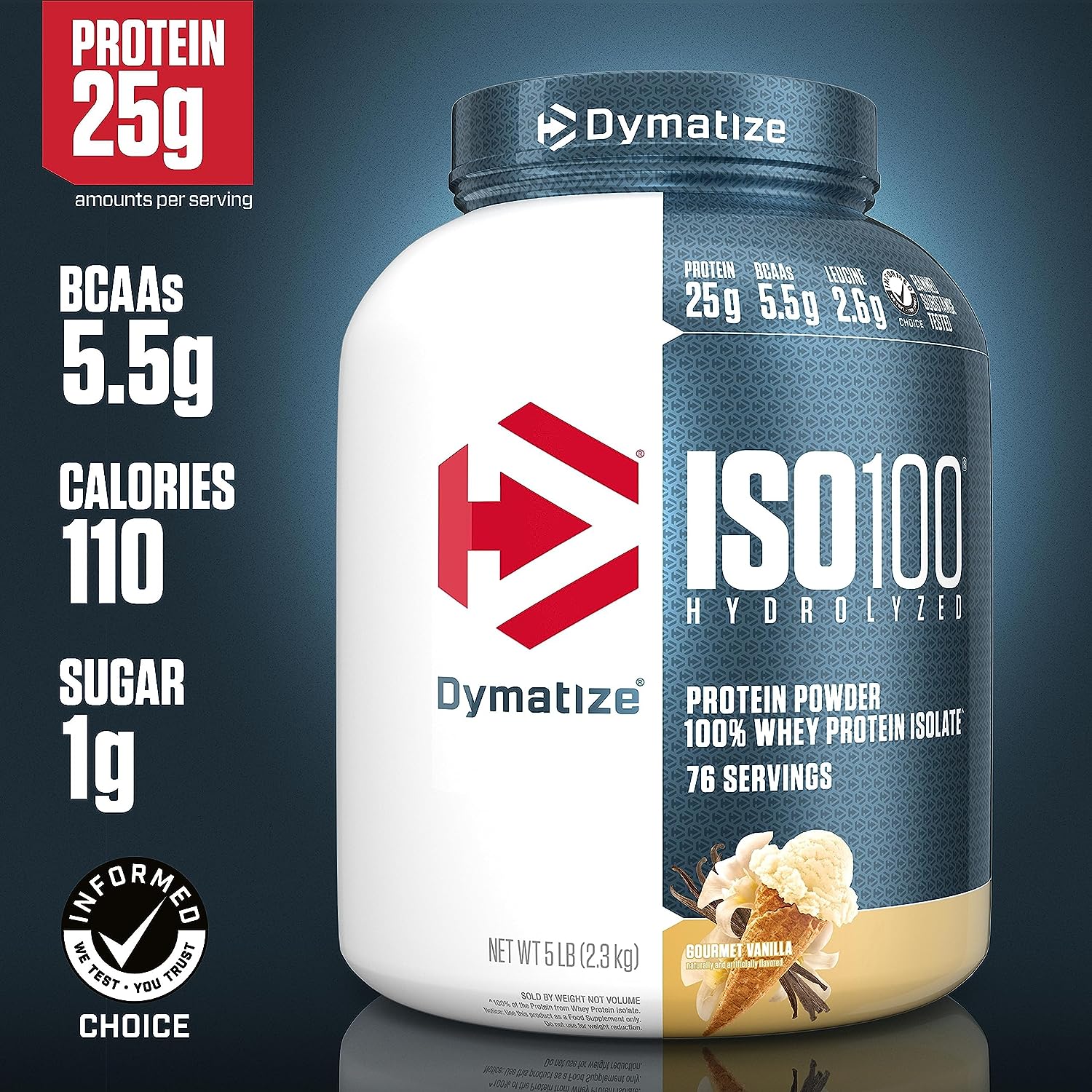 ISO 100 Dymatize 5 LB · 71 Porciones · Barrita Dubai + Shaker de Regalo — 67% OFF