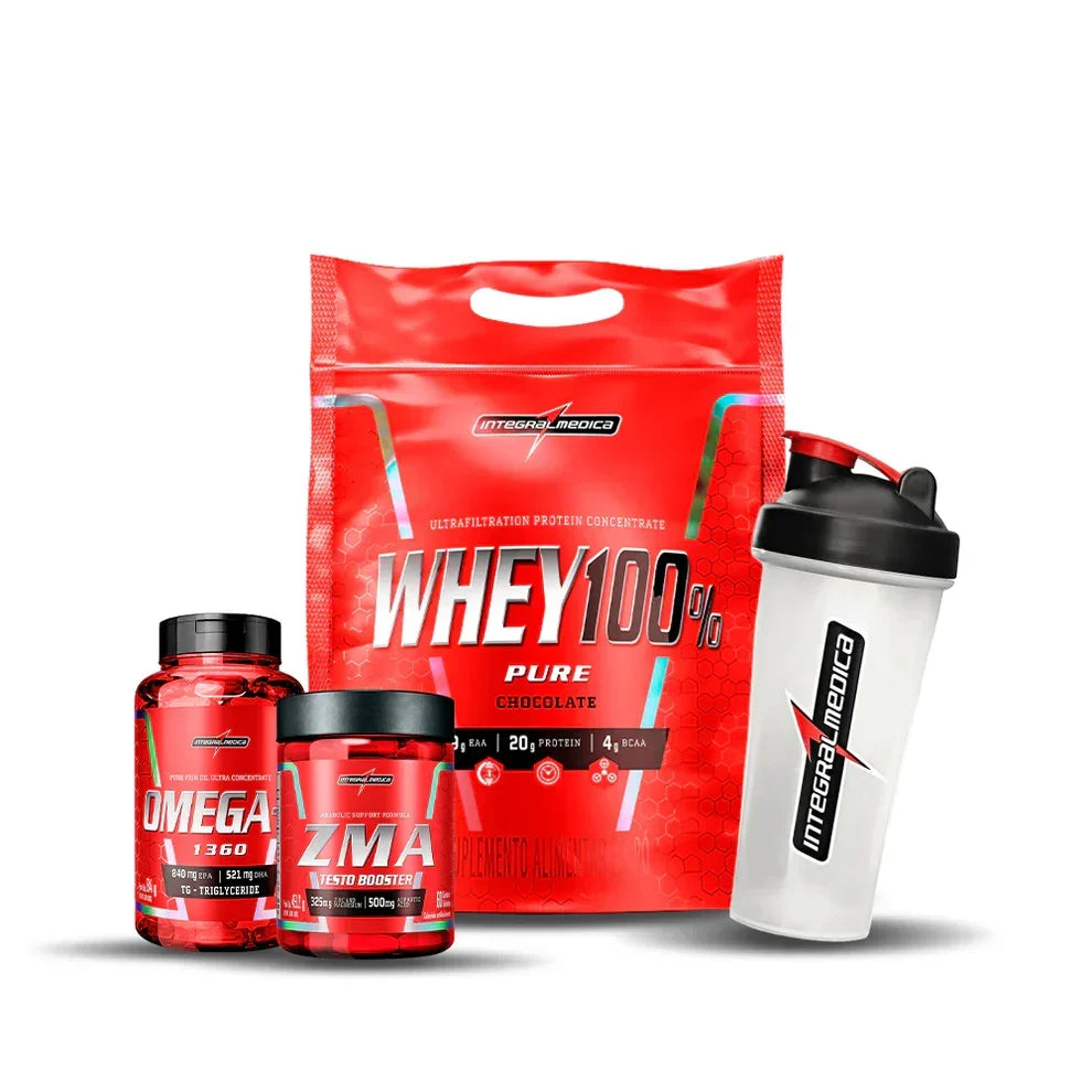Pack Whey 100% Pure (4 lb) + Omega 3 + ZMA + Shaker 600ml regalo