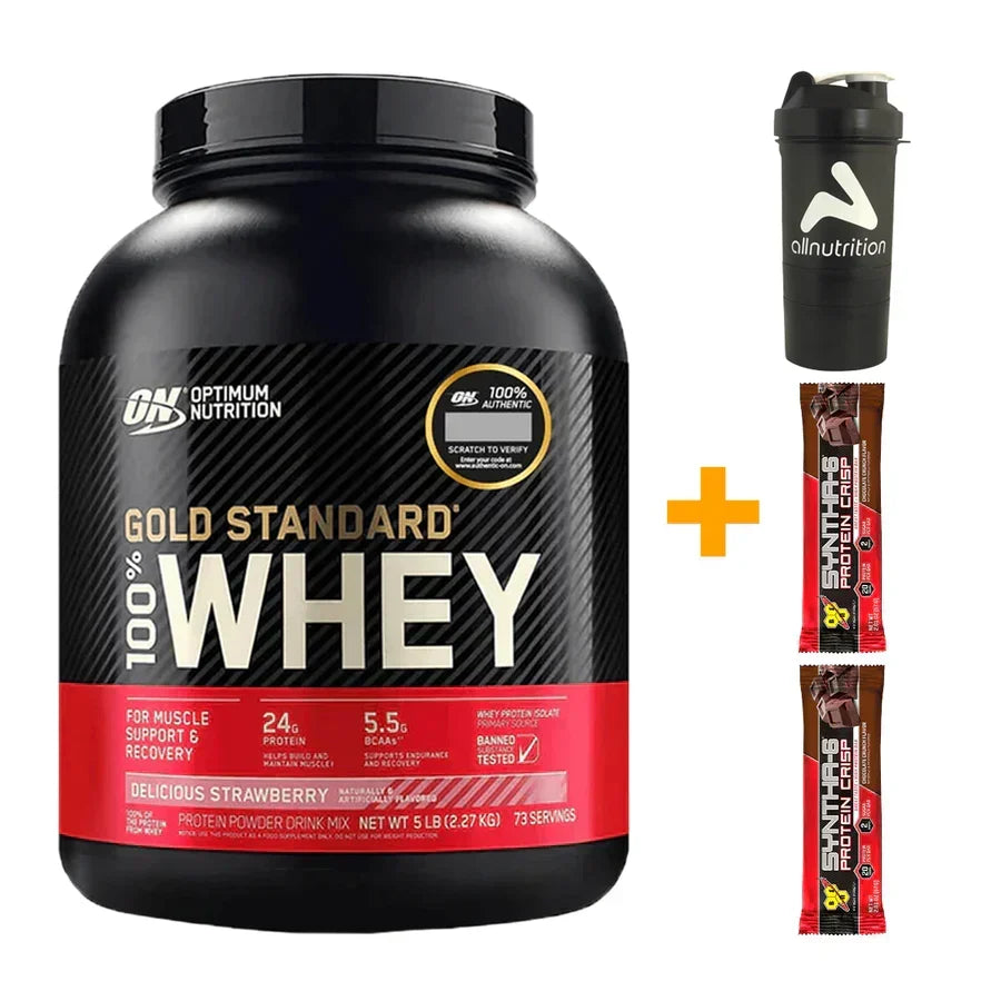 Pack Gold Standard, Optimum Nutrition Whey Protein 5 Lb, Original